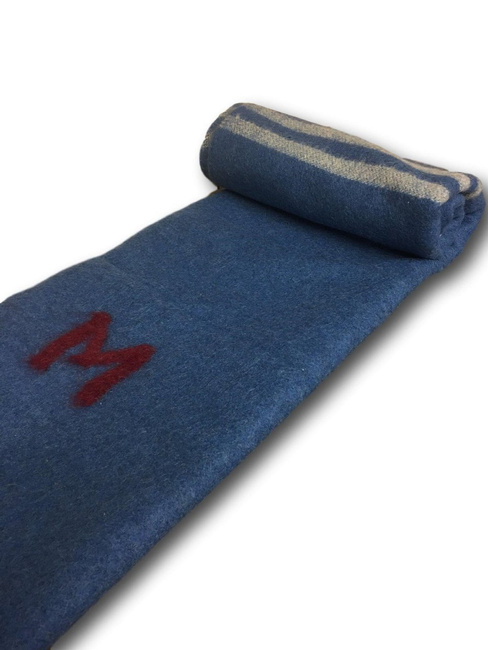 PURE WOOL VINTAGE BLANKET - 140x210 CM - ROMANIAN ARMY MILITARY SURPLUS - USED