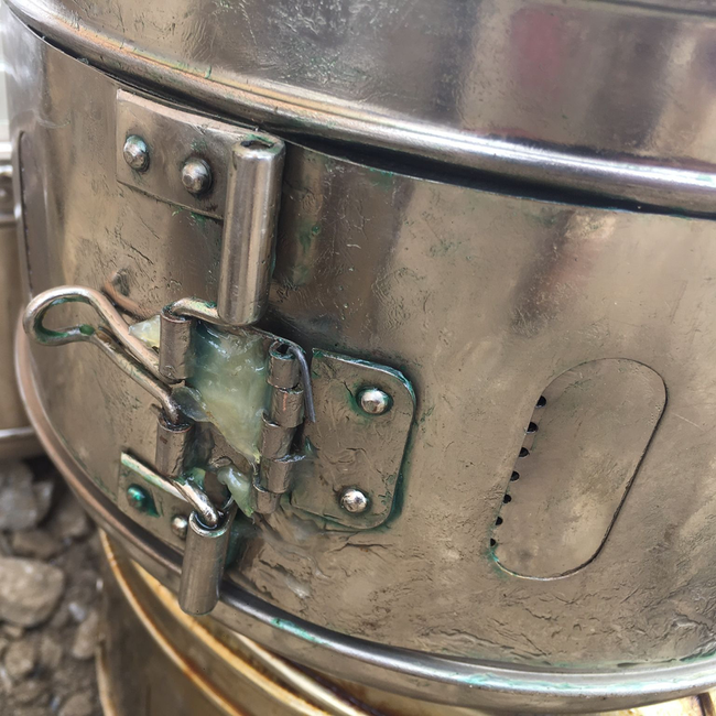 STERILIZATION CASE - BRASS/STAINLESS STEEL - VINTAGE - MILITARY SURPLUS ROMANIAN ARMY