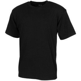 COTTON SHORT SLEEVE T-SHIRT - AMERICAN ARMY STYLE - MFH - BLACK