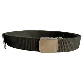 TEXTILE BELT WITH METAL BUCKLE - ROMANIAN ARMY MILITARY SURPLUS - OD GREEN - LIKE NEW
