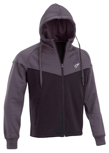 ZIPPED HOODIE WITH EMBROIDERED LOGO - D.FIVE - BLACK/GRAY