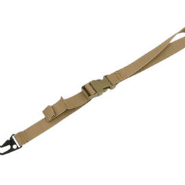 Simple Tactical Sling with Carabiner - 1 Point - Coyote - 8FIELDS