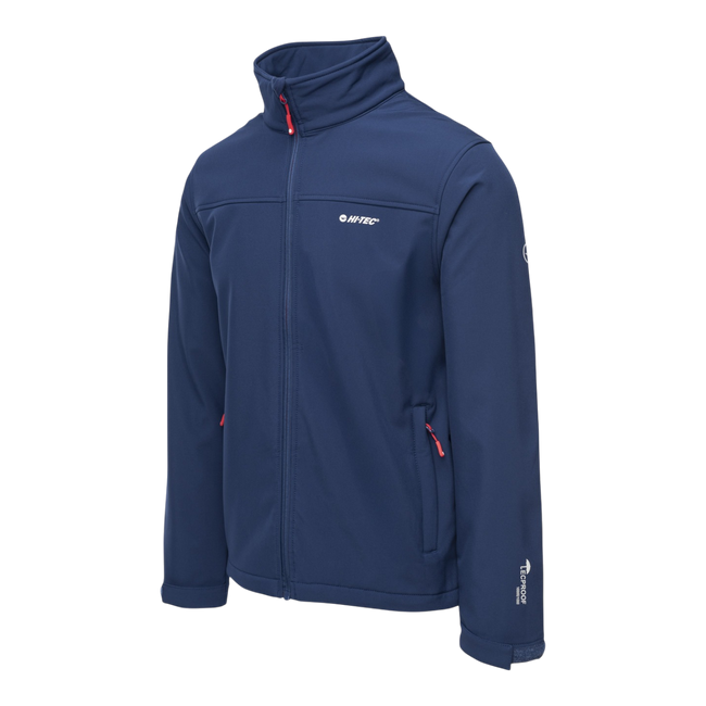 LINGEN SOFTSHELL JACKET FOR MEN - DARK BLUE/ ORANGE-RED - MAGNUM