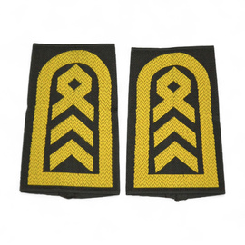 PAIR OF ORIGINAL RANKS - SENIOR ENSIGN AT SEA - GERMAN ARMY - NAVY - OLIVE GREEN/GOLDEN