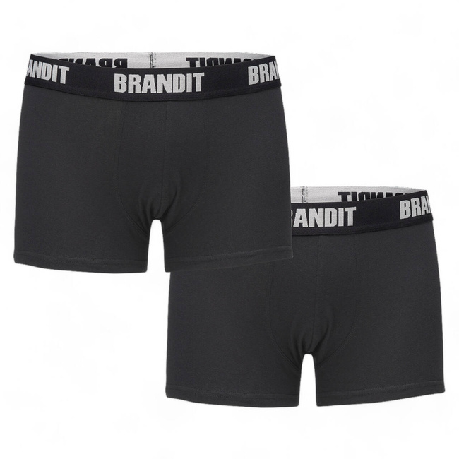 LOGO BOXERS - BLACK /BLACK - BRANDIT (2/PACK)