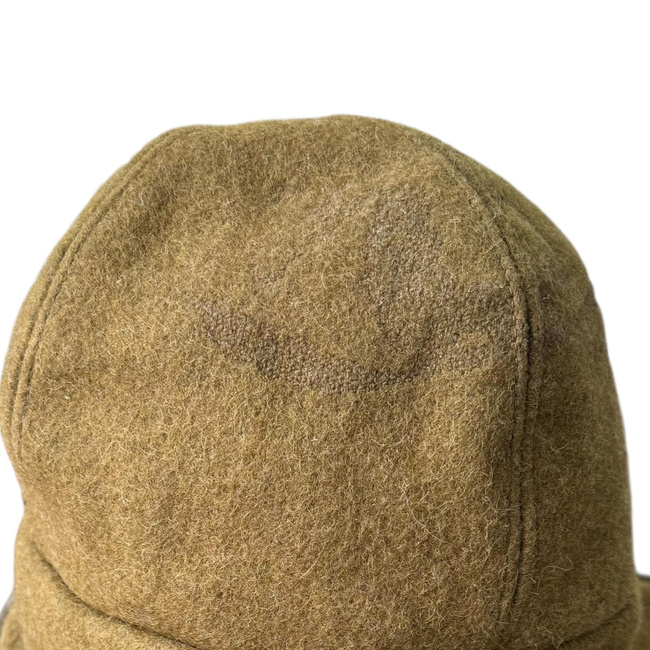 CLOTH CAP WITH FUR - GREEN - MILITARY SURPLUS ROMANIAN ARMY - USED
