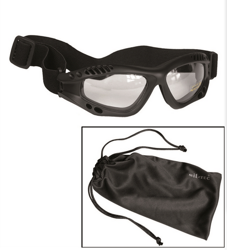 Black Commando Goggles Air Pro Clear