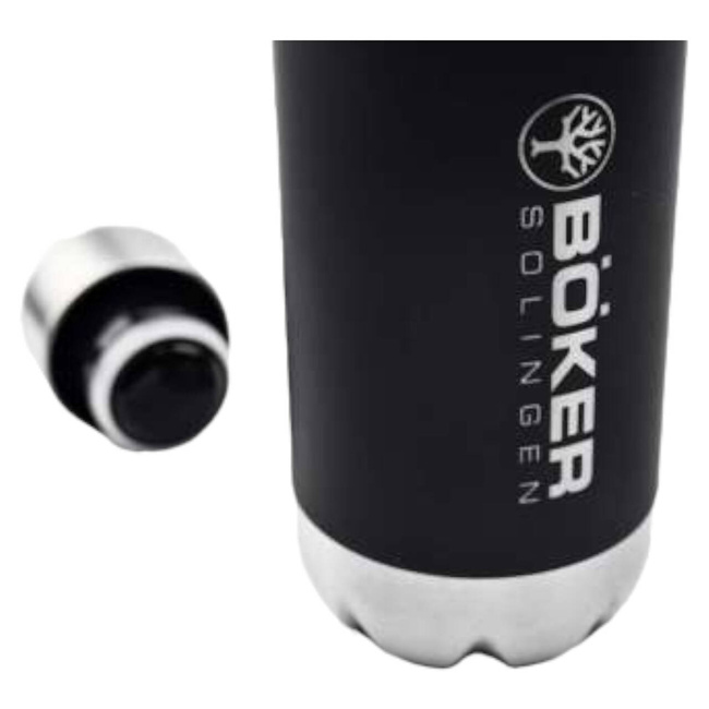 STAINLESS STEEL THERMOS BOTTLE - 0.5 L - BLACK - BOKER