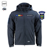 SOFTSHELL WINTER JACKET WITH LINING - M-TAC - NAVY BLUE - WITH BADGES - IJJ JANDARMERIA