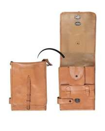 MAP CASE - BROWN ECO-LEATHER - MILITARY SURPLUS HUNGARIAN ARMY - USED