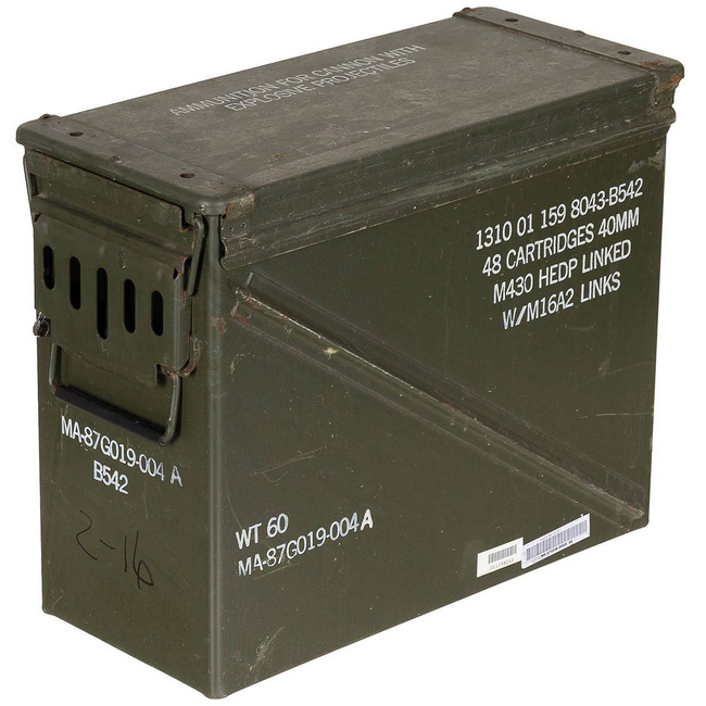 US AMMO BOX - SIZE 7 - MILITARY SURPLUS - USED
