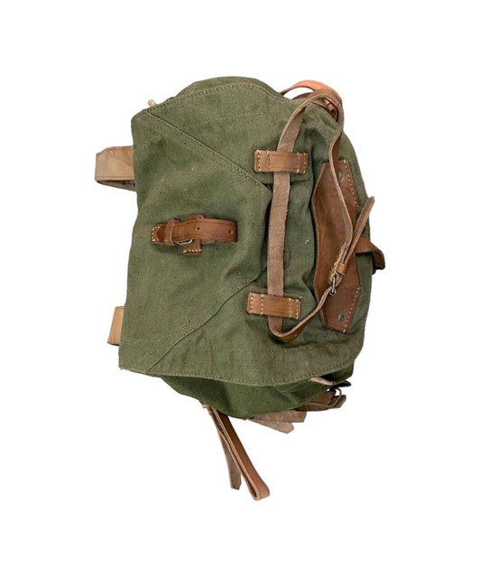 Military Rucksack- Cold War Romanian army (Canvas) - vintage rare - OD Green - Like new