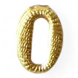 Metallic number - 0 - Golden - Hungarian Army Military Surplus - Like New