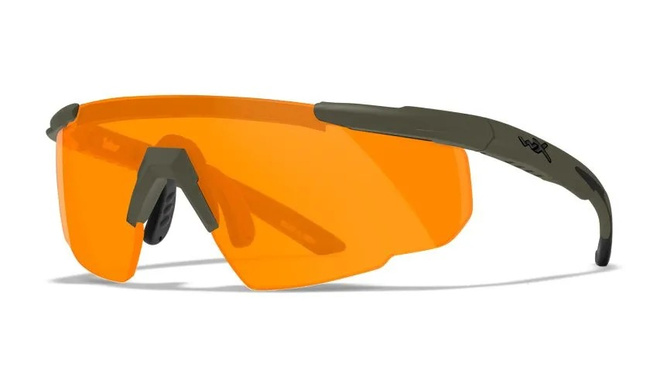 BALLISTIC SUNGLASSES - SABER ADVANCED - WILEY X - GREY/CLEAR/LIGHT RUST - Matte OD Green 