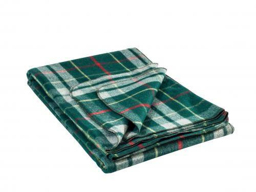 WOOL BLANKET - GREEN CHECKERED