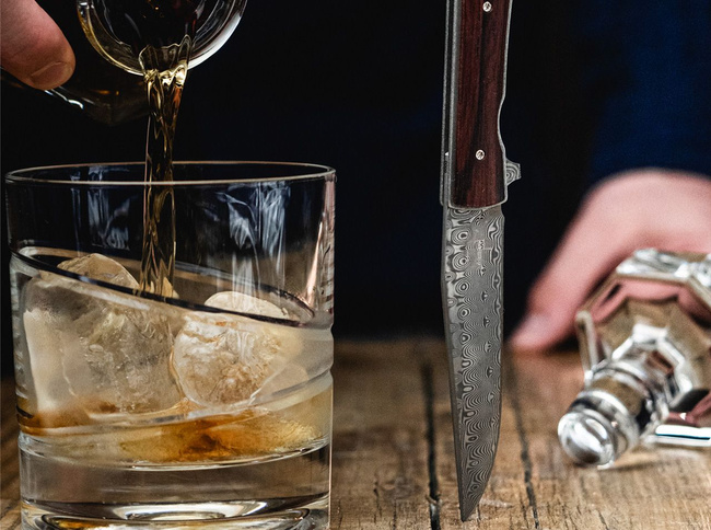 DAMASCUS KNIFE URBAN TRAPPER COCOBOLO - BOKER PLUS