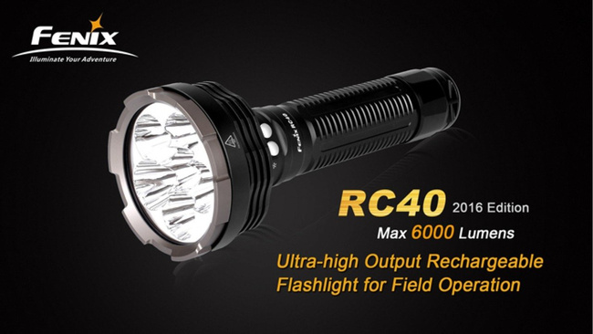 Flashlight Fenix RC40, water resistant