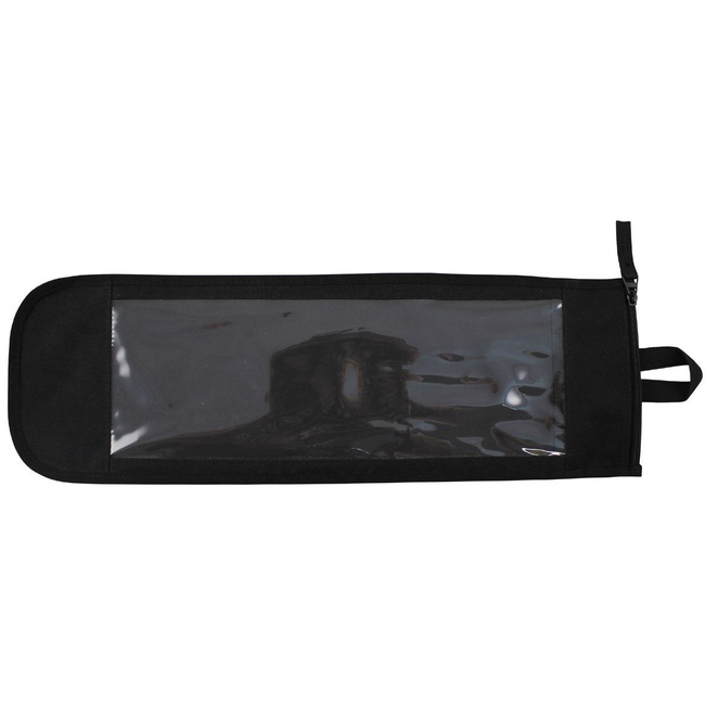 Bag, black, with window, zippered top 50x16 cm