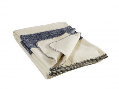 WOOL BLANKET - US ARMY - NAVY PRINT (WHITE-BLUE)