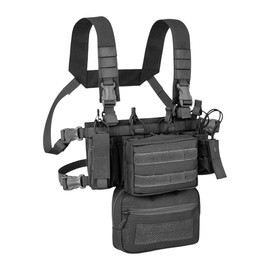 TACTICAL VEST - COMBO MINI CHEST RIG 900D POLY MOLLE - BLACK - DEFCON 5