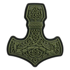 PVC PATCH 3D MJÖLNIR - LARGE - OLIVE - M-TAC