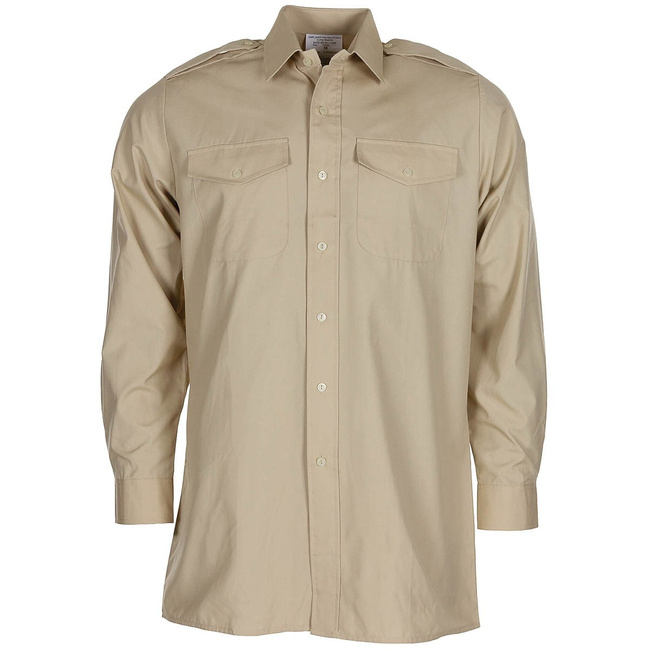 Long-Sleeved Shirt - British Army Military Surplus - Beige - Used