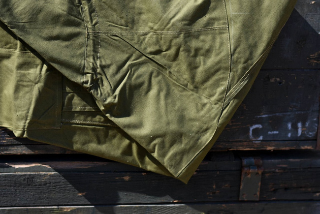 Romanian Plash-palatka, rain cape/shelter half, surplus, Olive, 1.80x1.80m - Like new