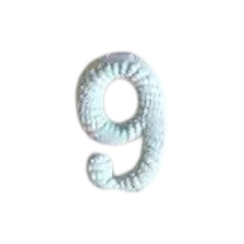 Metallic number - 9 - Light Blue - Hungarian Army Military Surplus - Like New