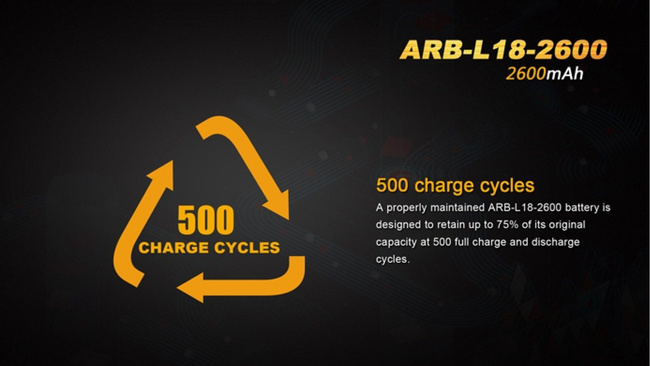 Fenix 18650 - 2600mAh - Rechargeable Battery - ARB-L 18-2600