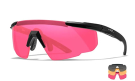 BALLISTIC SUNGLASSES - SABER ADVANCED - WILEY X - GREY/ LIGHT RUST/ VERMILLION - BLACK FRAME