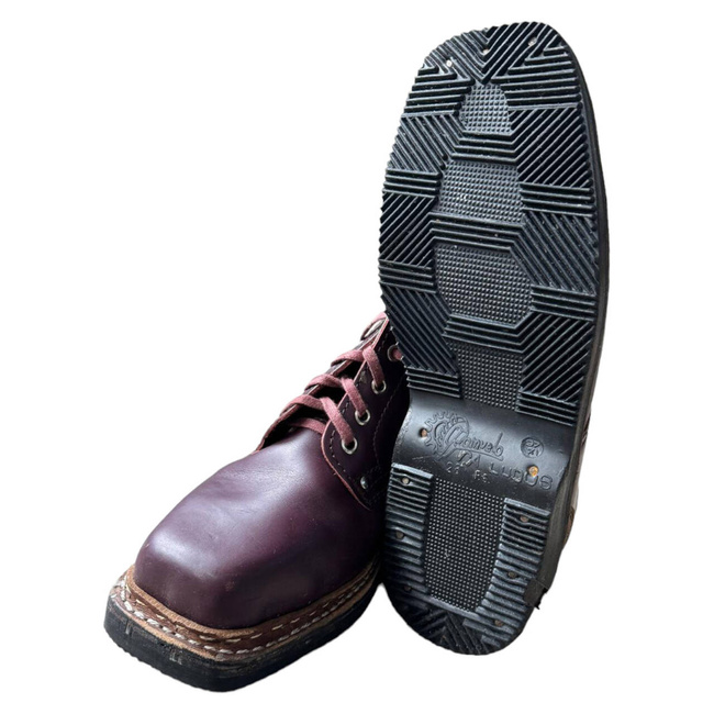 LEATHER MILITARY BOOTS - MOUNTAIN HUNTERS - MILITARY SURPLUS ROMANIAN ARMY- DARK RED - LIKE NEW