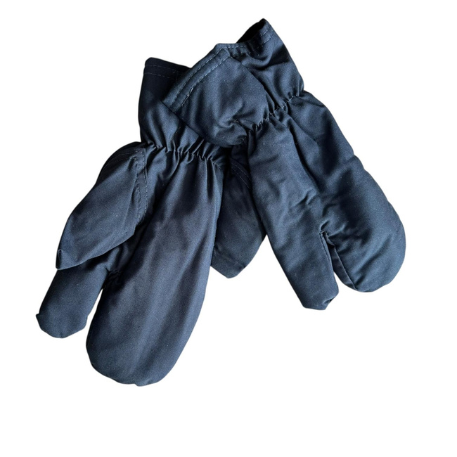 Insulated Protective Gloves Made from Military Tarpaulin Material, 3-Finger Design - Romanian Army Military Surplus - Dark Blue - In Good Condition