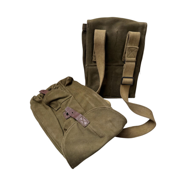 MILITARY CANVAS MAGAZINE HOLDER - ROMANIAN ARMY SURPLUS - OD GREEN - USED