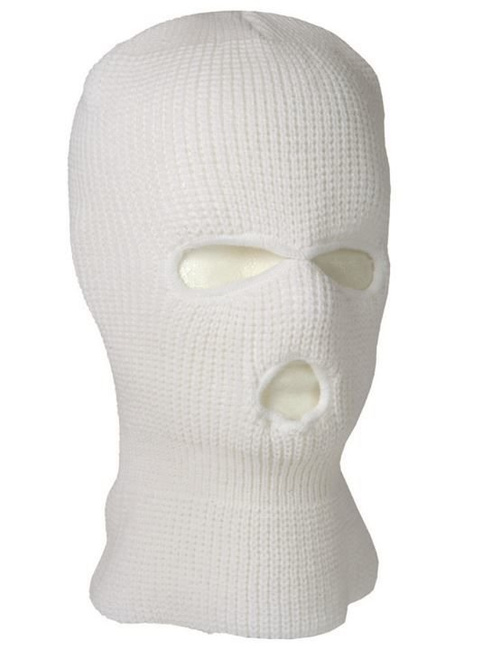 3-HOLE ACRLYIC BALACLAVA - Mil-Tec - WHITE