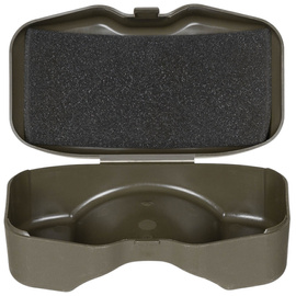 PLASTIC BOX FOR GLASSES - BRITISH ARMY MILITARY SURPLUS - GREEN OD - USED