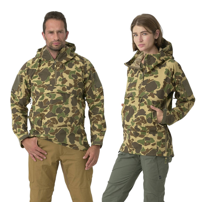 Unisex Tracer Anorak Jacket - Polycotton Stretch Ripstop - Coyote / Taiga Green - Helikon Tex