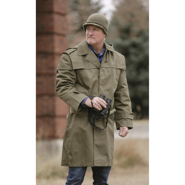 WATERPROOF TRENCH COAT - ROMANIAN ARMY MILITARY SURPLUS - LIKE NEW - OLIVE