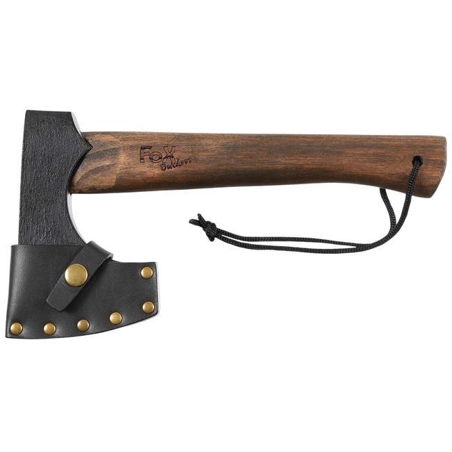 AXE - VIKING - WITH WOODEN HANDLE AND LEATHER SHEATH - FOX OUTDOOR - MFH