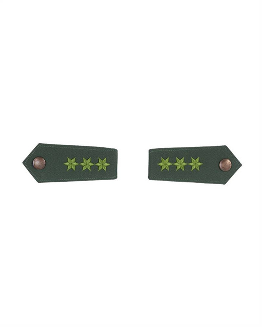 PAIR OF POLICE EPAULETTES – 3 STARS – OD GREEN/GREEN – WEST GERMAN FEDERAL POLICE – LIKE NEW