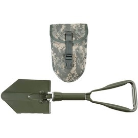 Folding Spade with original US pouch, 3-part - OD Green - Like New