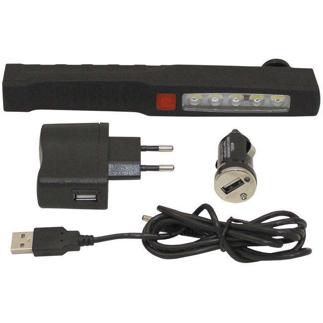 LED Penlight, magnet, clip, rechargeable, black