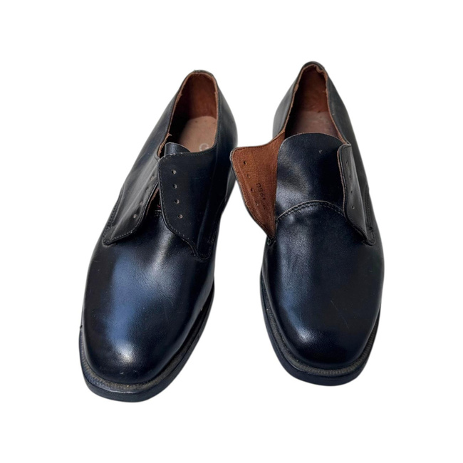 Leather Shoes - Clujana - Romanian Army Military Surplus - Black - Good Condition