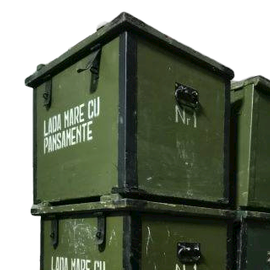 WOODEN MILITARY STORAGE CRATE - ROMANIAN ARMY SURPLUS - NO.1 - 73 x 54 x 57 CM