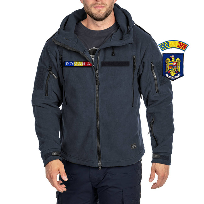 WINTER FLEECE JACKET - "PATRIOT" - HELIKON TEX® - NAVY BLUE - WITH EMBLEMS - ANP