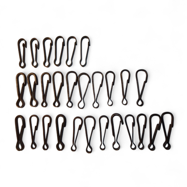 Simple Metal Carabiner - Military Surplus - Random Size - Black - Used