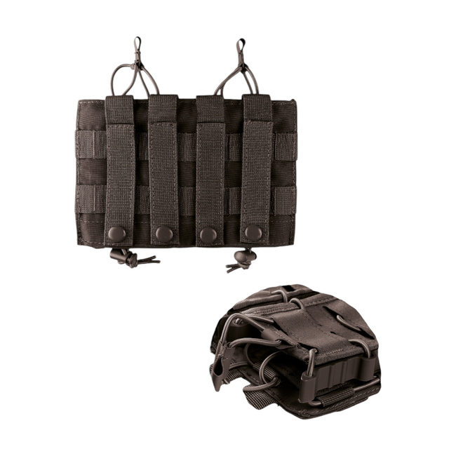 DOUBLE MAGAZINE POUCH - OPEN TOP FLEX - BLACK - MIL-TEC