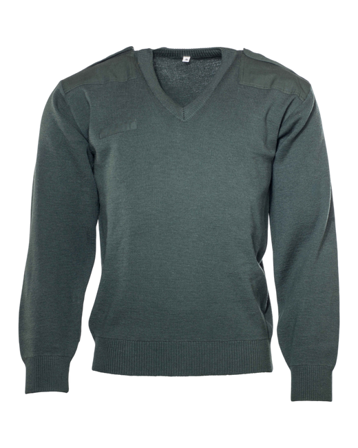 Vintage V-neck sweater - Military surplus from the Dutch army - Green - Like new 