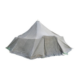 PYRAMIDAL TENT WITH TENT STOVE AND POLES - SWEDISH ARMY MILITARY SURPLUS  - GREEN OD - USED