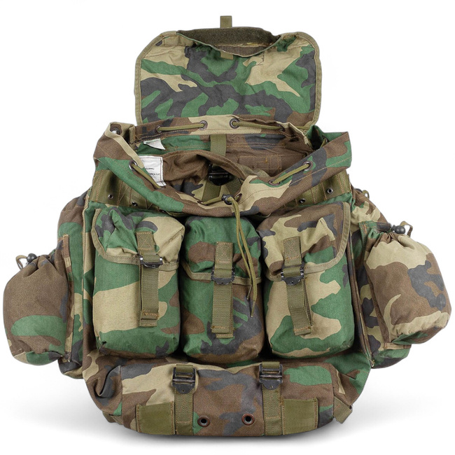 External Frame Backpack -Turkish Army Military Surplus - M81 Woodland Camouflage - Used