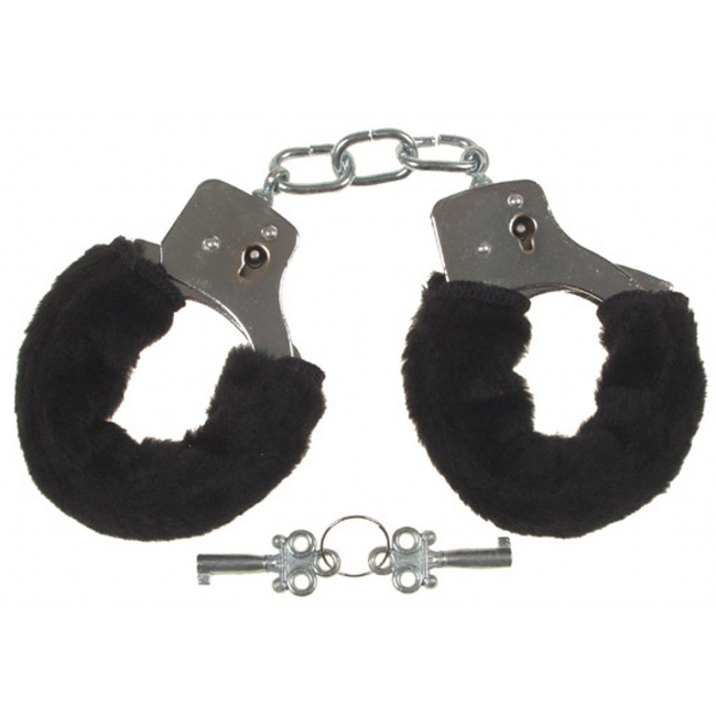 Handcuffs, plush, black